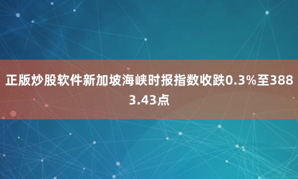 正版炒股软件新加坡海峡时报指数收跌0.3%至3883.43点