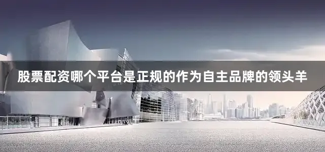 股票配资哪个平台是正规的作为自主品牌的领头羊